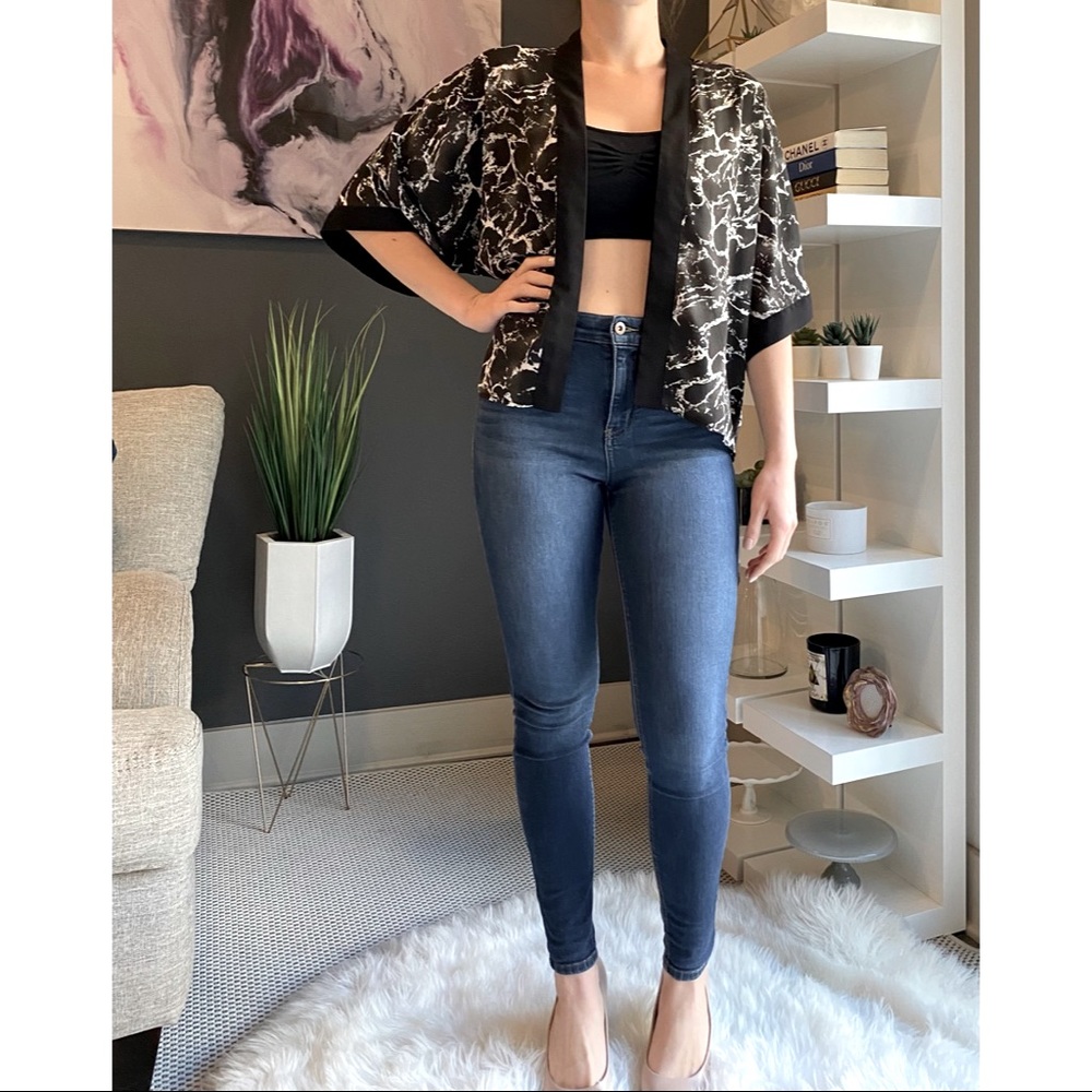 Black & White Marble Open Jacket